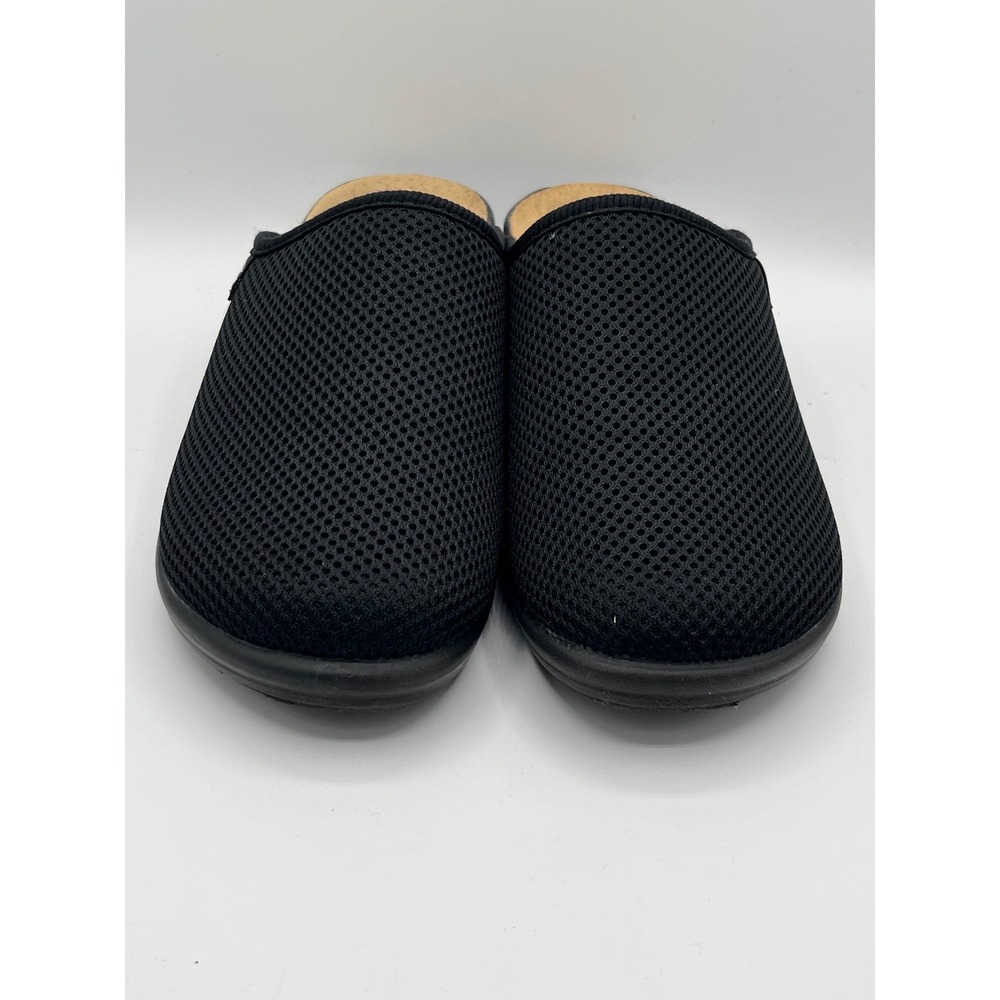 Fly Flot Women Black Mesh Anatomic Anti-Shock Clogs Mules Italy Sz EU40 US 9